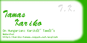 tamas kariko business card